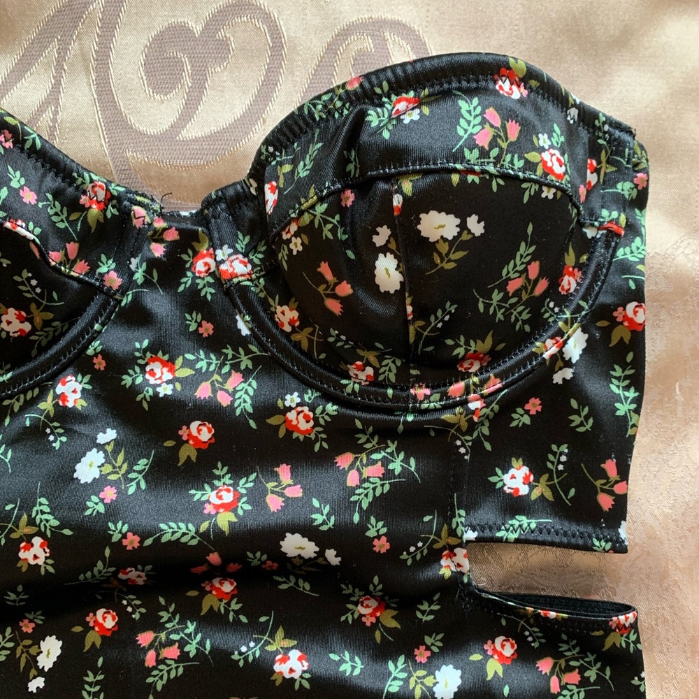 Silk floral body suit